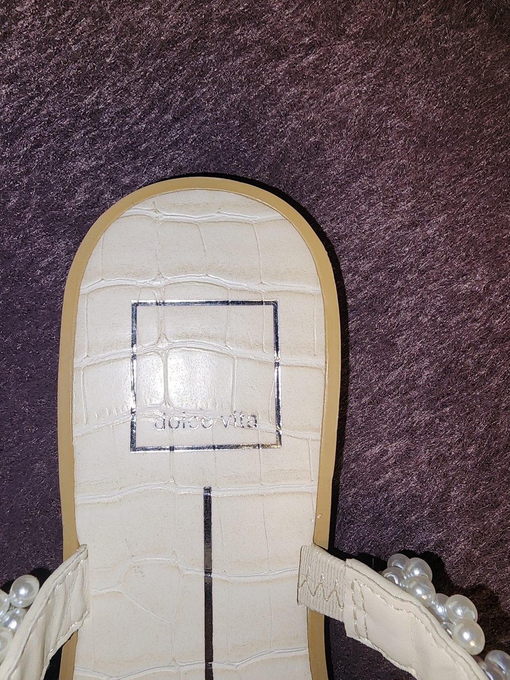 NWOB $40 Dolce Vita Cream Triple Beaded-Strap Sandals Size 6 - Picture 6 of 12